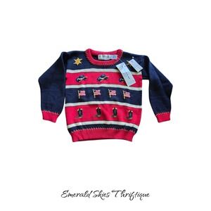 The eagle eye vintage children's sweater size M new old stock patriotic cowboy